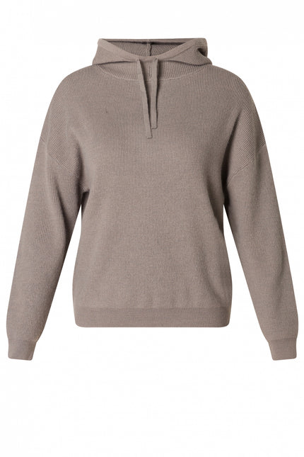 Soleil knitted hoodie-Jumpers-Yest-Steel Grey-2-Urbanheer