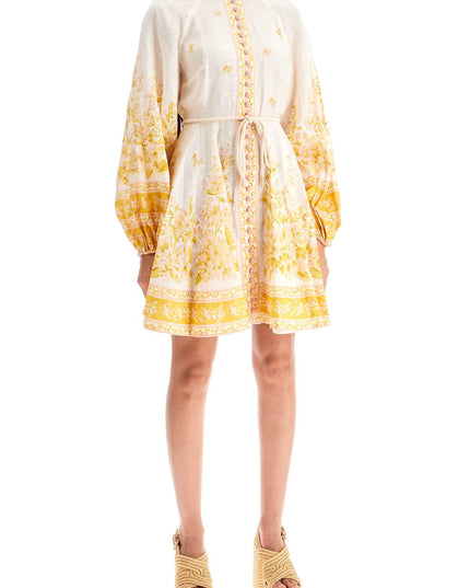 Zimmermann floral linen mini dress with