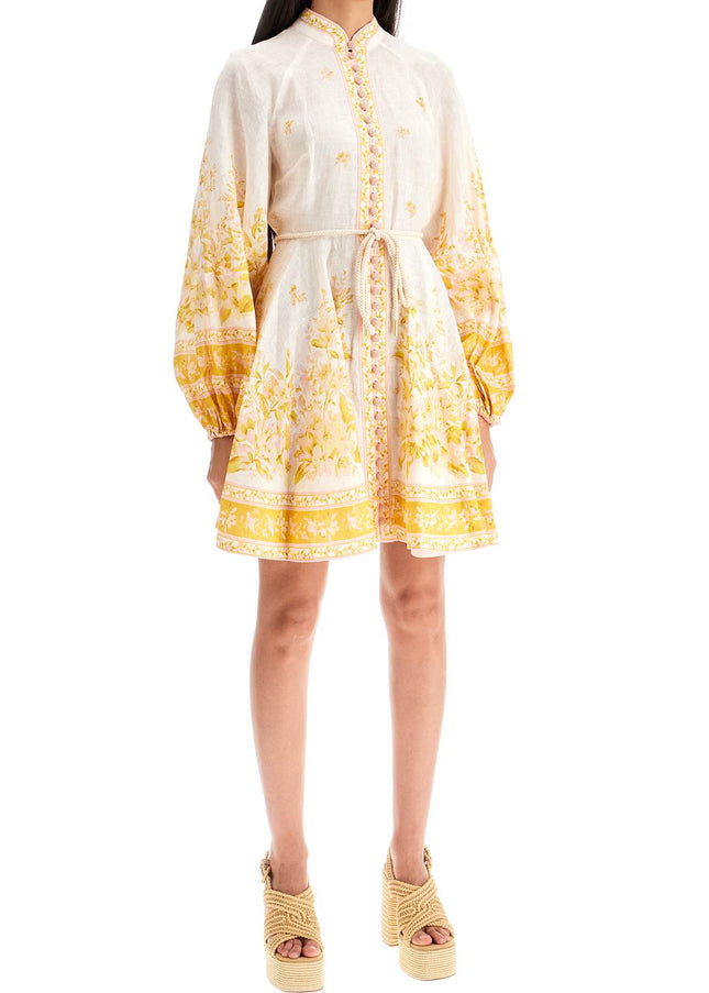 Zimmermann floral linen mini dress with