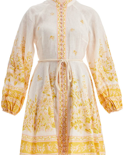 Zimmermann floral linen mini dress with