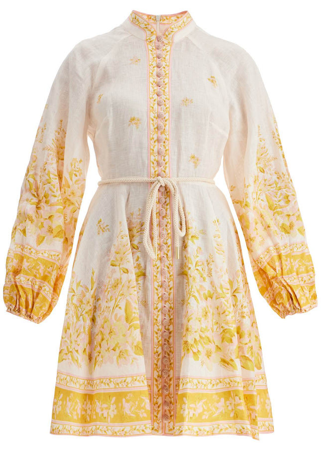 Zimmermann floral linen mini dress with