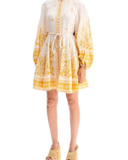 Zimmermann floral linen mini dress with