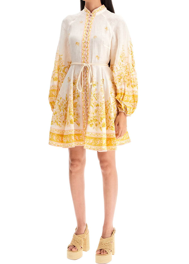 Zimmermann floral linen mini dress with