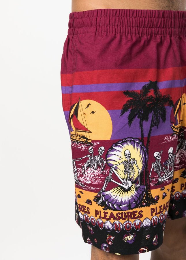 Pleasures Shorts Bordeaux