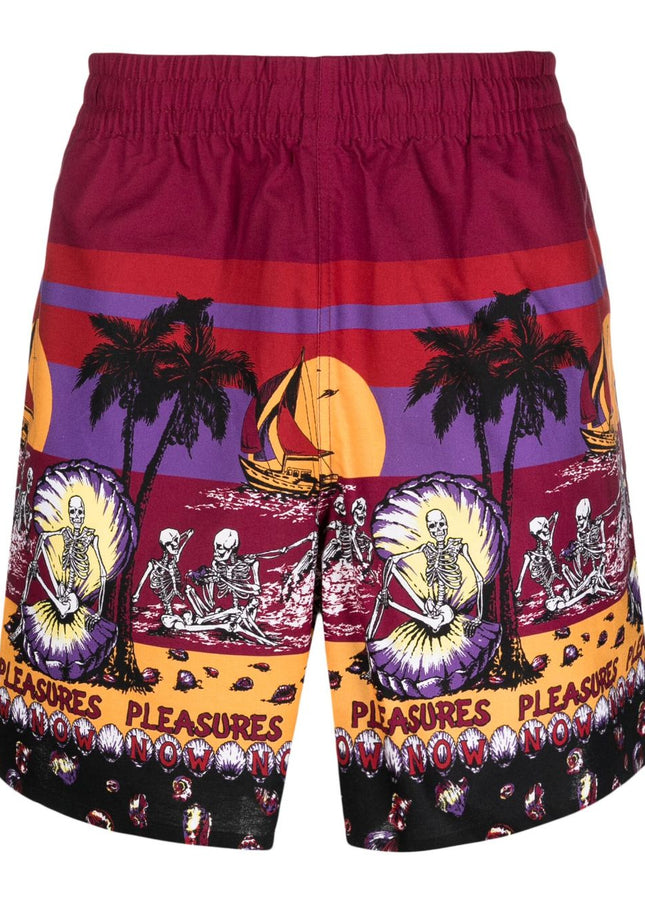 Pleasures Shorts Bordeaux