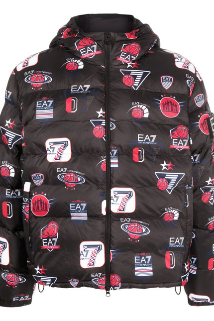 Ea7 Multicolor Logo-Print Hooded Puffer Jacket-EA7-3XL-Urbanheer