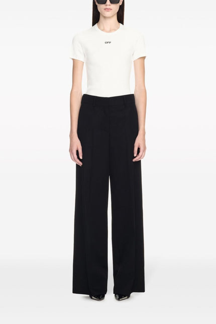 Off White Trousers Black