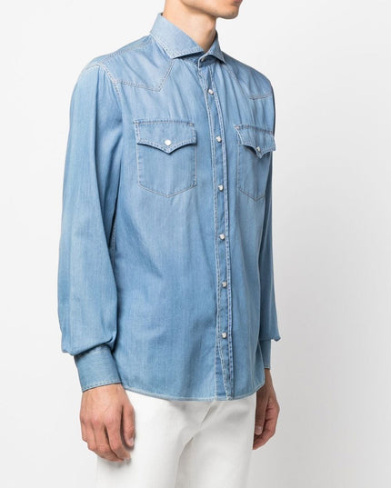 Brunello Cucinelli Shirts Clear Blue