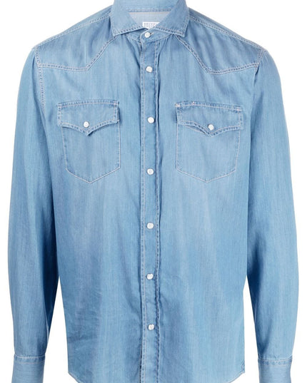 Brunello Cucinelli Shirts Clear Blue