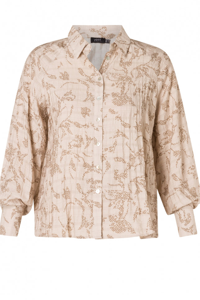 Chrissy Essential blouse features a soft-WOMEN - SHIRTS & BLOUSES-Yest-Grey/Multi col-2-Urbanheer