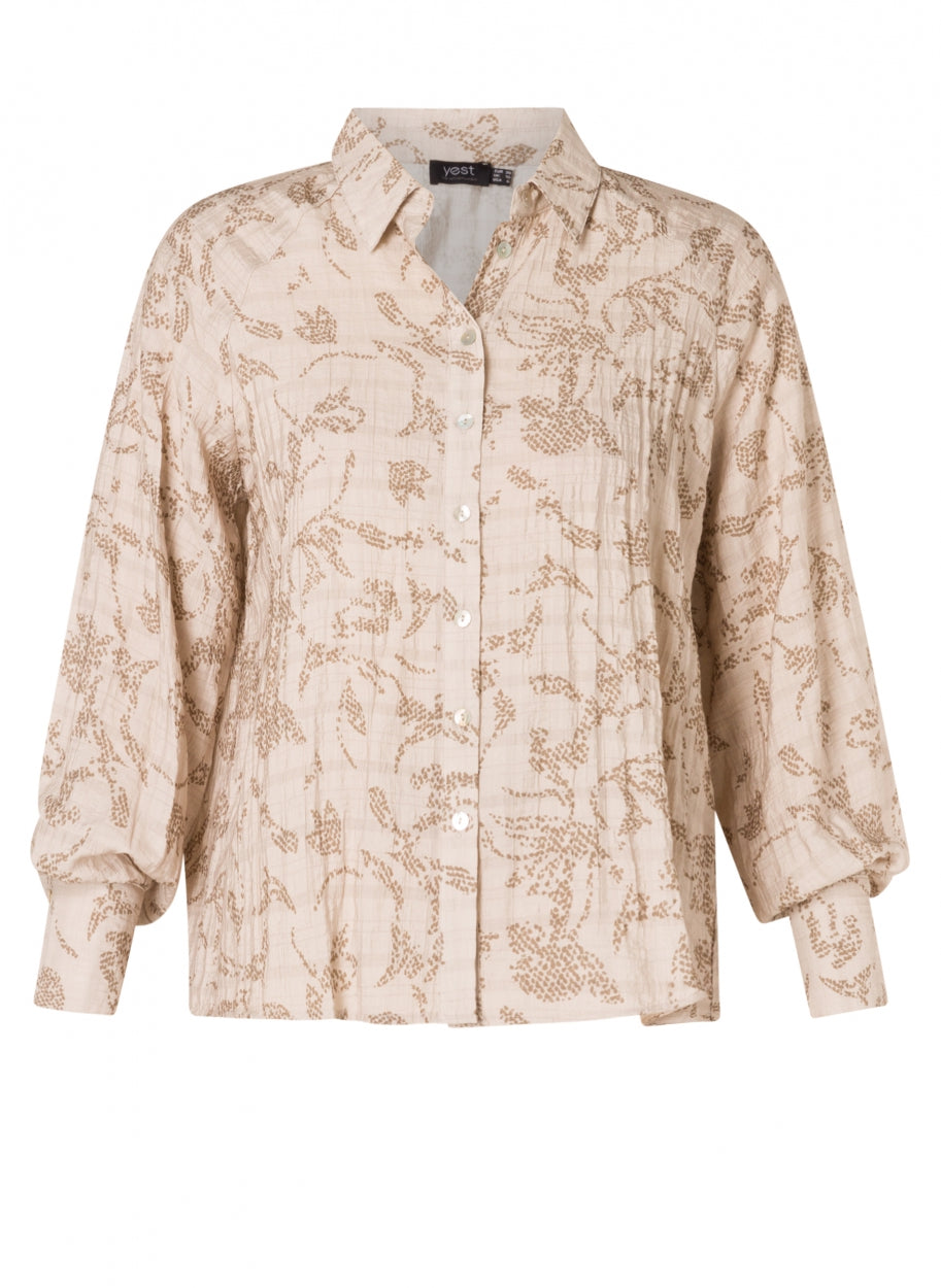 Chrissy Essential blouse features a soft-WOMEN - SHIRTS & BLOUSES-Yest-Grey/Multi col-2-Urbanheer