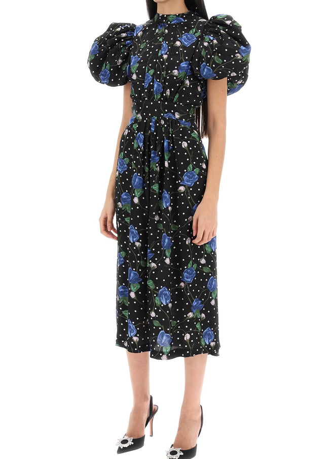 Rotate midi dress with balloon sleeves