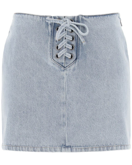 Rotate Denim Mini Skirt-Skirt-Rotate-Light blue-34-Urbanheer