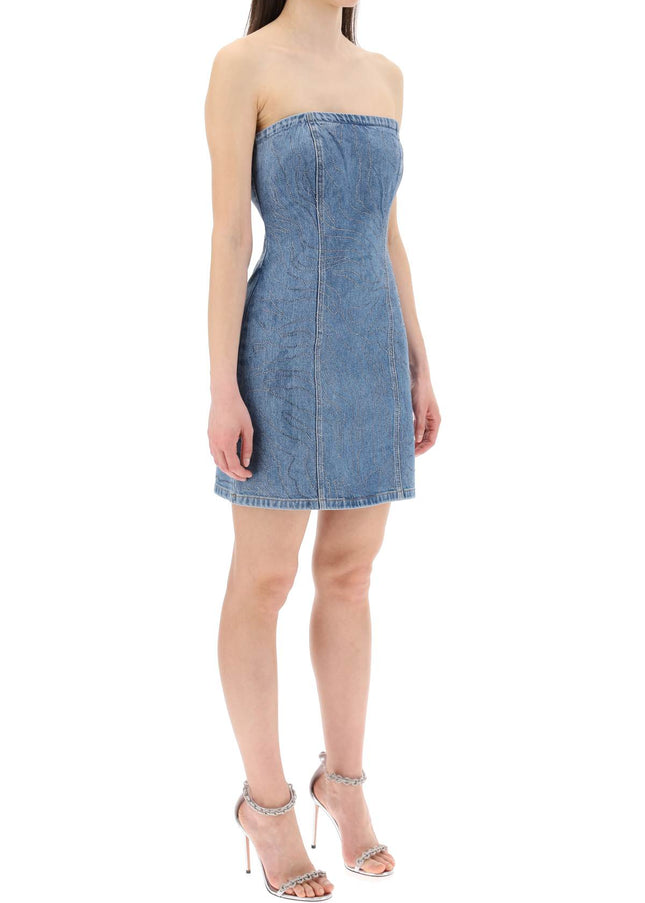 Rotate denim mini dress with rhin