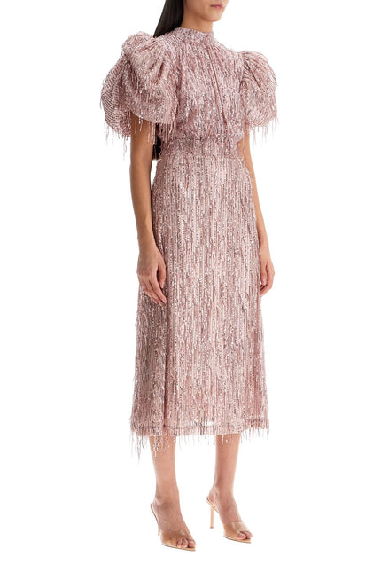 Rotate midi dress with sequin fringe detailing