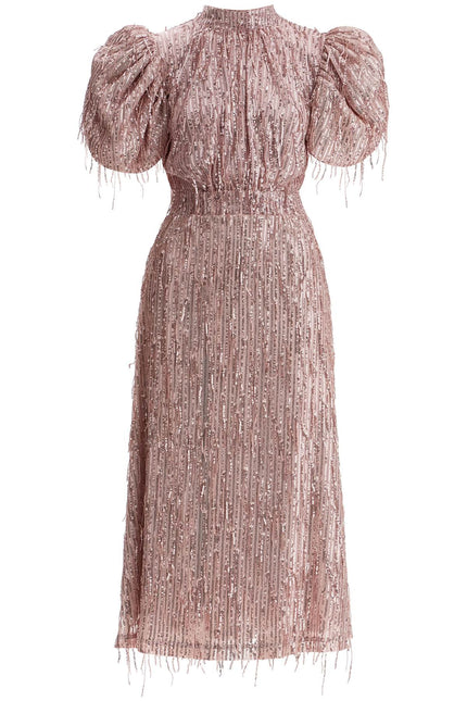 Rotate midi dress with sequin fringe detailing