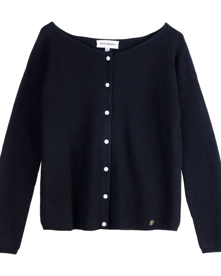 Camille Cardigan Black-Cardigan-Bel Cashmere-Urbanheer