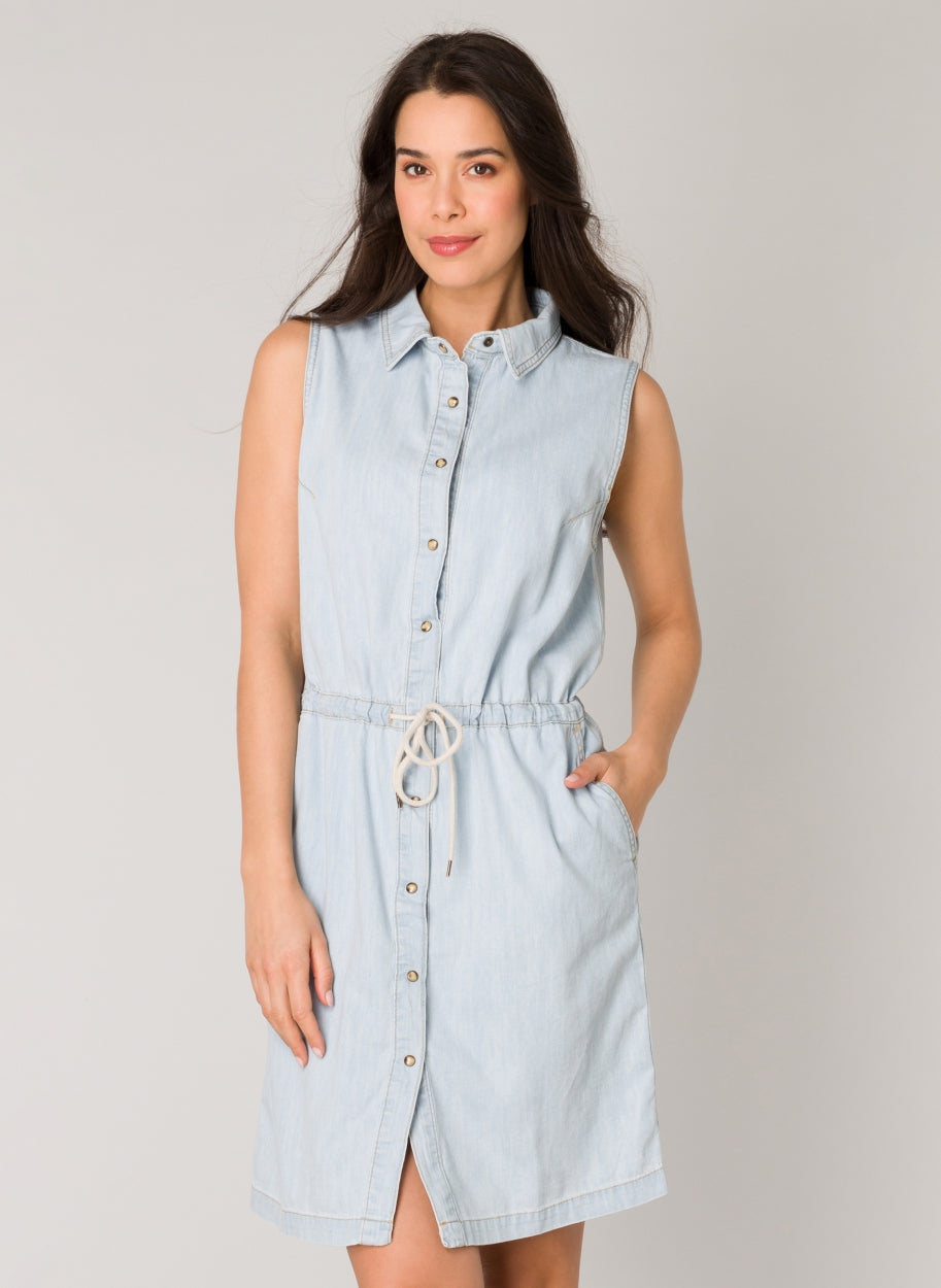 Maureen Denim Sleevless Dress-Clothing - Women-Yest-Urbanheer