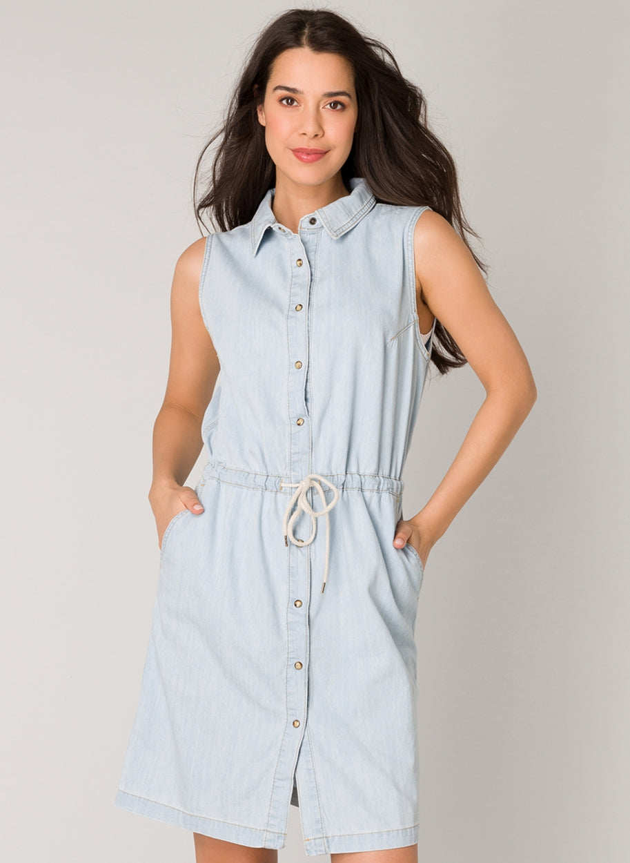 Maureen Denim Sleevless Dress-Clothing - Women-Yest-Urbanheer