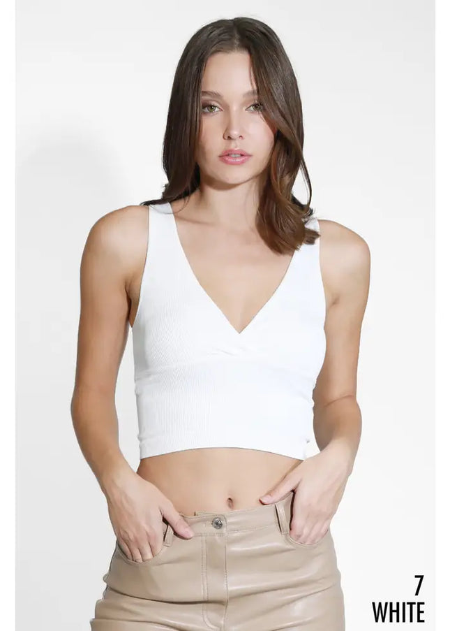 Surplice Ribbed Crop Top-Clothing - Women-NIKIBIKI-White-xs-Urbanheer