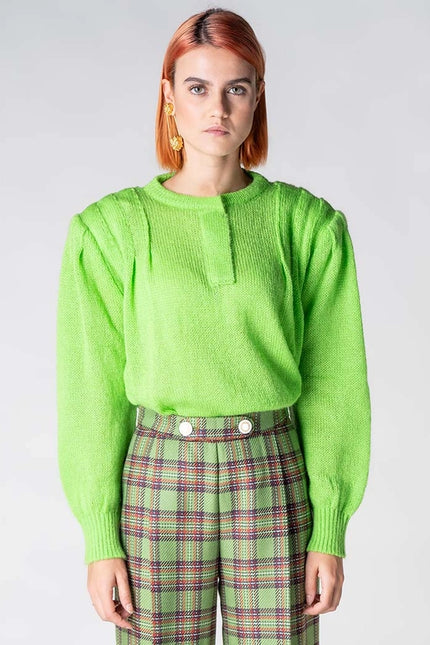 Chartreuse Green Shoulder Jumper-Jumpers-Nicole Baratta-One Size-Urbanheer