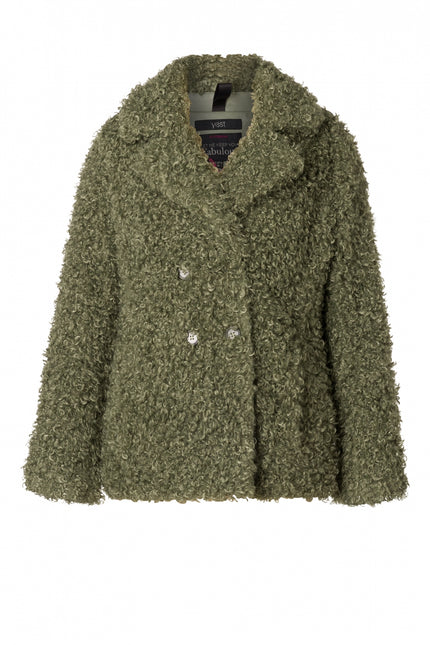 Green Faux Fur Jacket.-Clothing - Women-Yest-Urbanheer