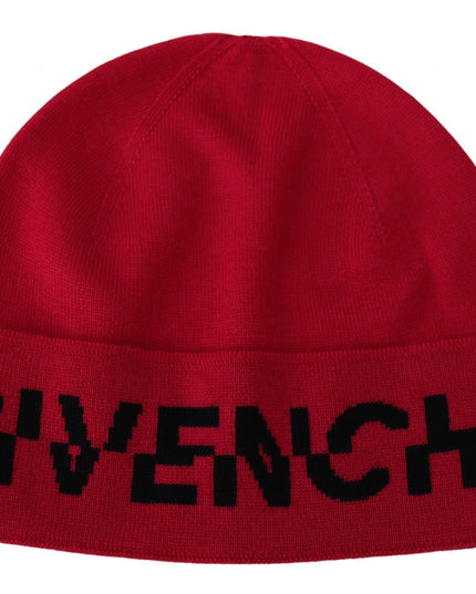 Givenchy Elegant Wool Beanie with Signature Contrast Logo