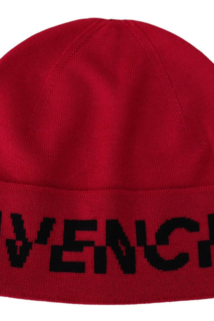 Givenchy Elegant Wool Beanie with Signature Contrast Logo