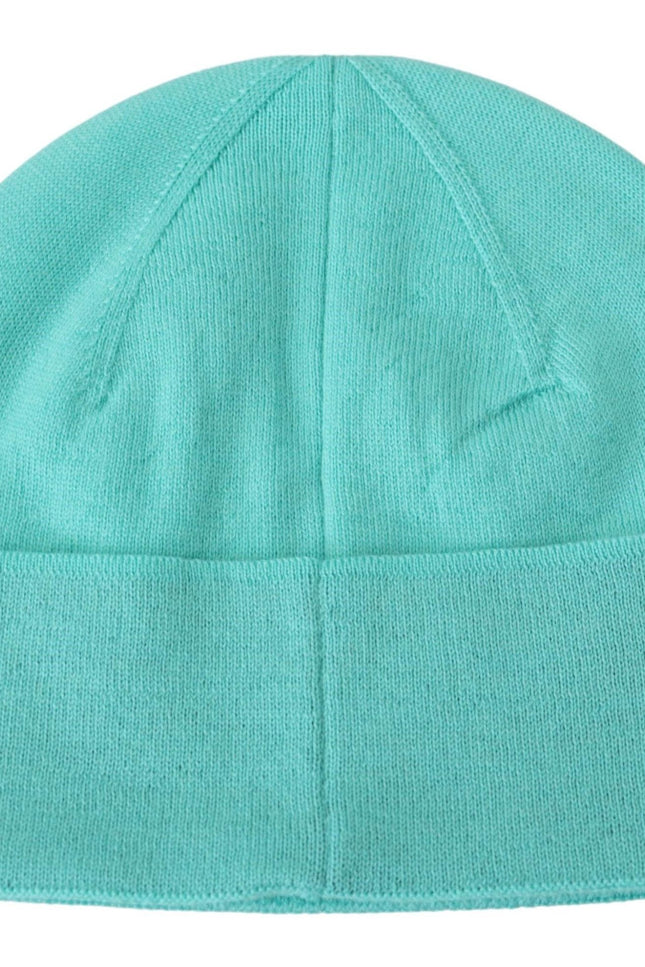 Givenchy Aquamarine Green Wool Beanie with Signature Logo