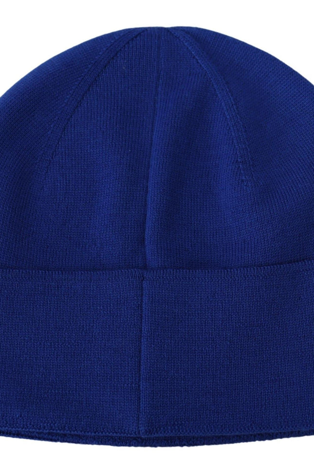 Givenchy Chic Unisex Cobalt Wool Beanie with Logo Detail