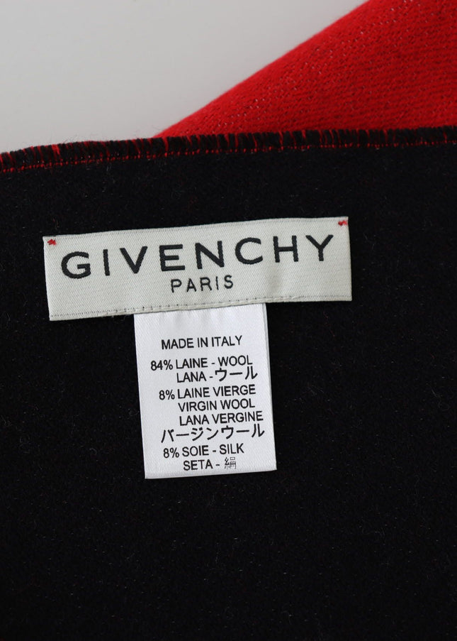 Givenchy Elegant Red Wool Blend Unisex Scarf