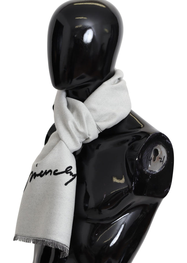 Givenchy Elegant Monochrome Wool-Silk Blend Scarf