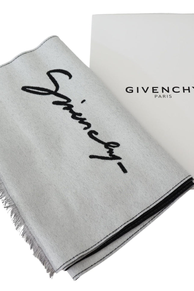 Givenchy Elegant Monochrome Wool-Silk Blend Scarf