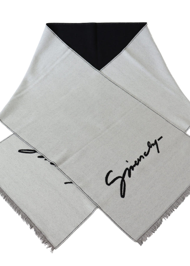 Givenchy Elegant Monochrome Wool-Silk Blend Scarf