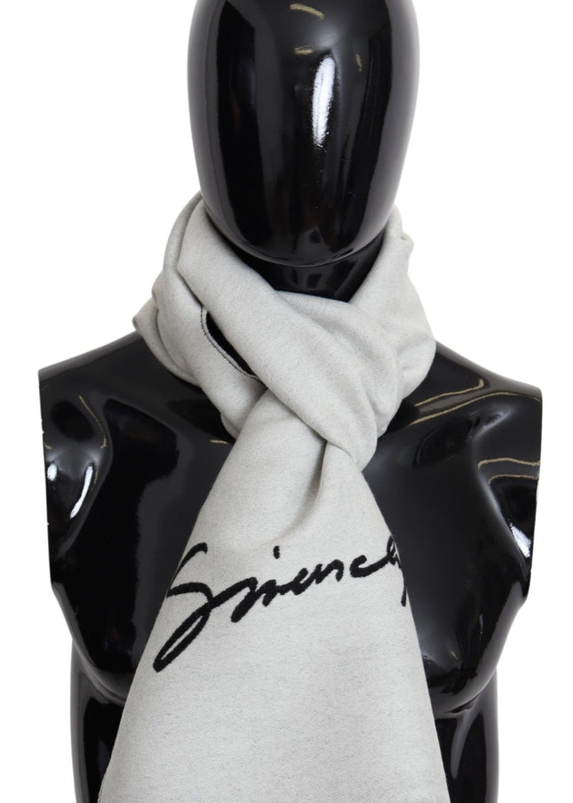 Givenchy Elegant Monochrome Wool-Silk Blend Scarf