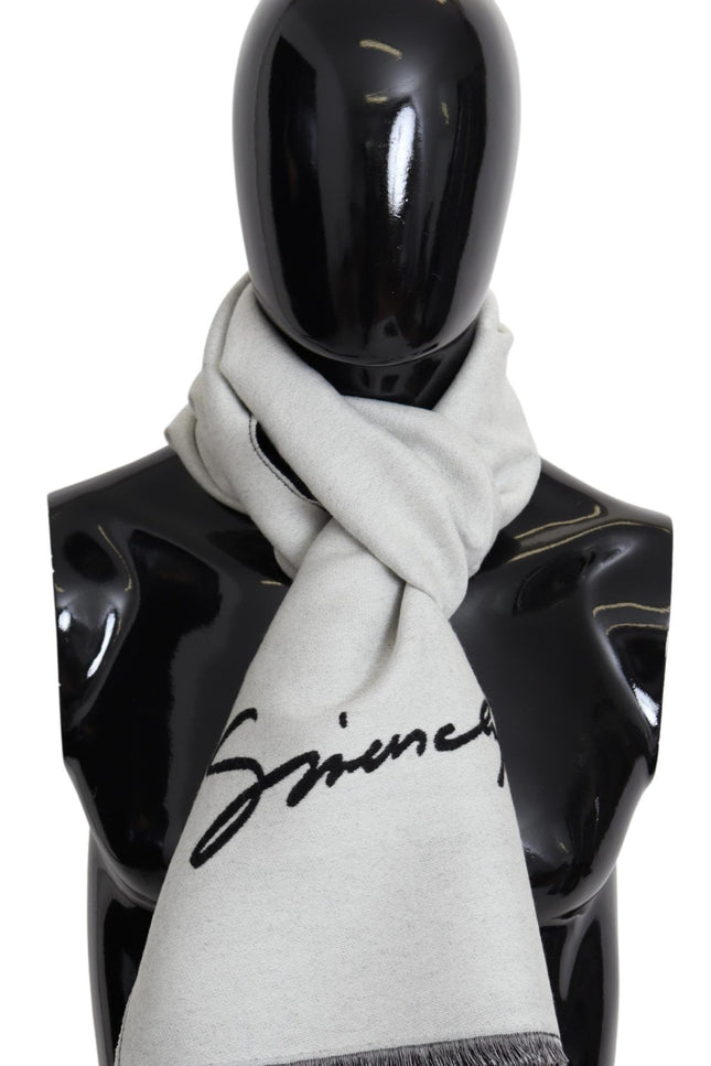 Givenchy Elegant Monochrome Wool-Silk Blend Scarf