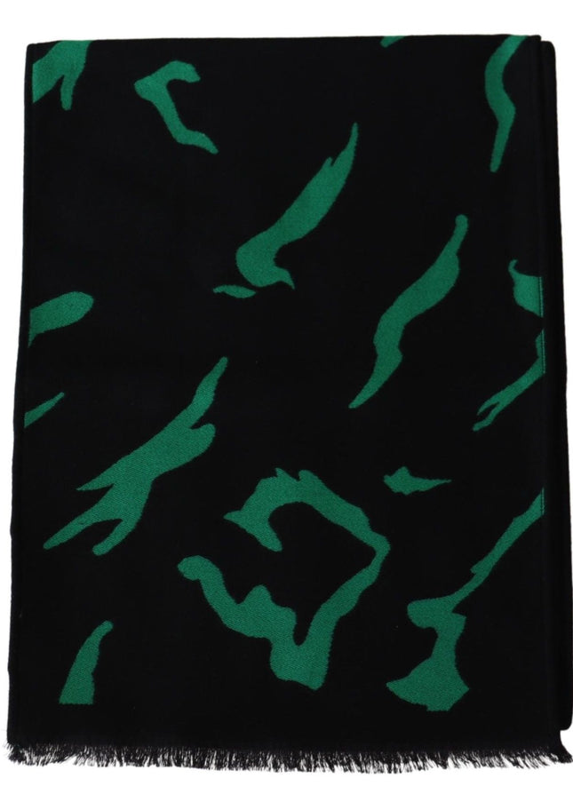 Givenchy Elegant Wool Silk Black Unisex Scarf