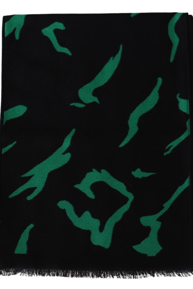 Givenchy Elegant Wool Silk Black Unisex Scarf