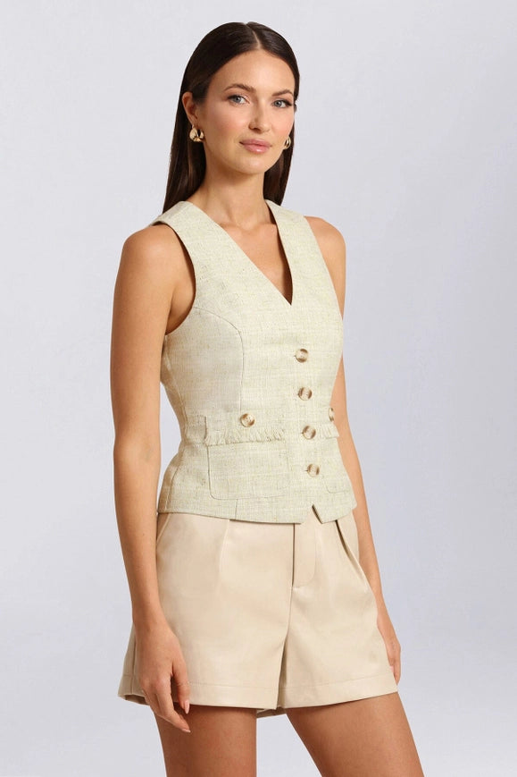 Tailored Tweed Suit Vest Green-Suit Vest-Avec Les Filles-Urbanheer