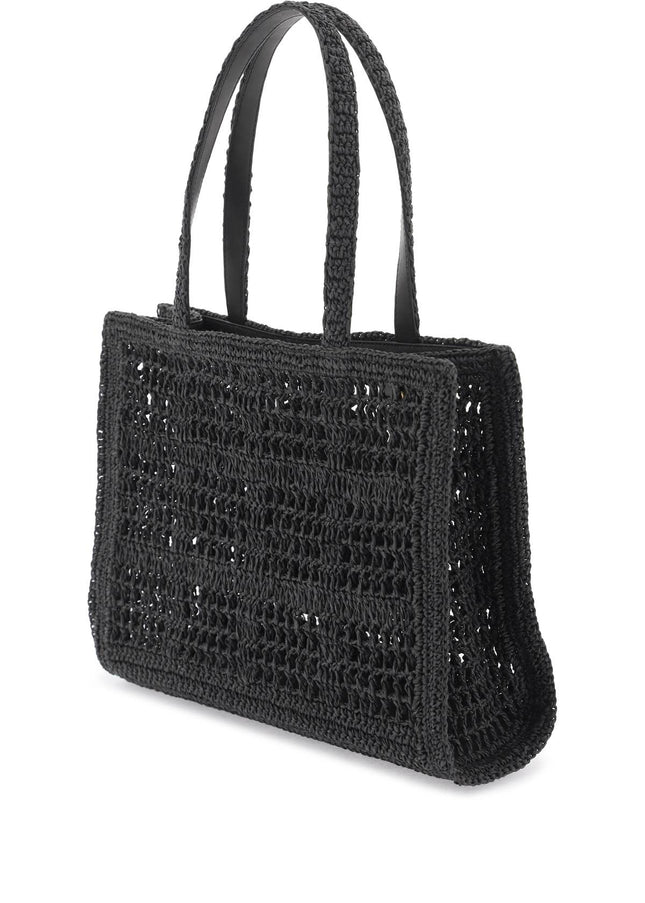 Tory burch ella crochet raffia tote bag in Black-Bag-TORY BURCH-os-Urbanheer