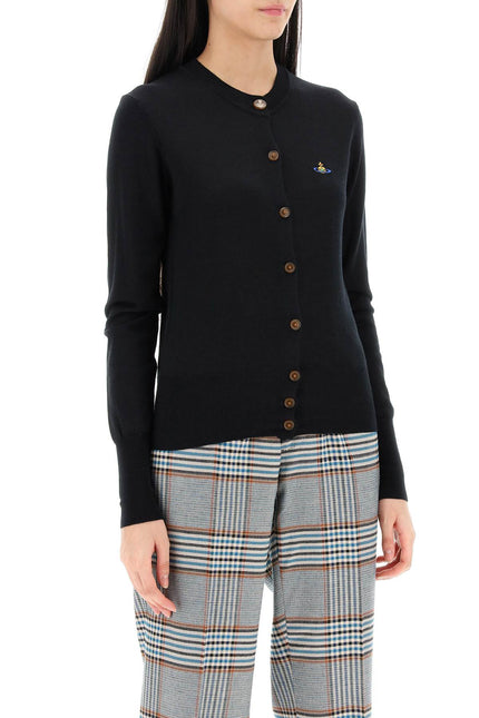 Copy Of Vivienne Westwood Bea Cardigan With Embroidered Logo Black-Vivienne Westwood-Urbanheer