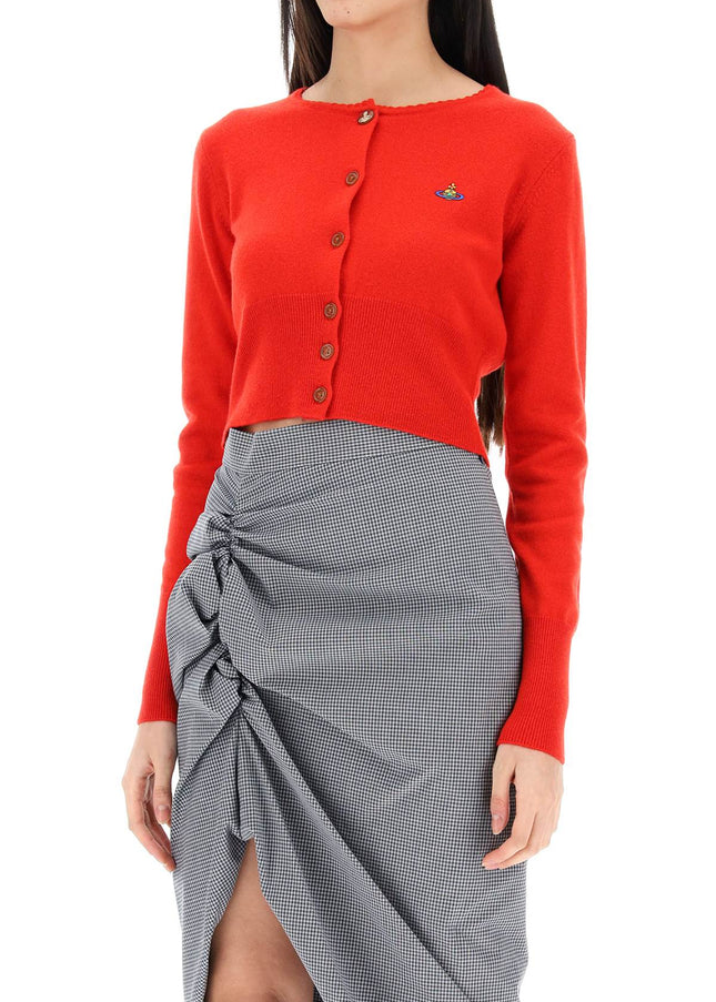 Red Vivienne Westwood Bea Cropped Cardigan-Vivienne Westwood-Urbanheer