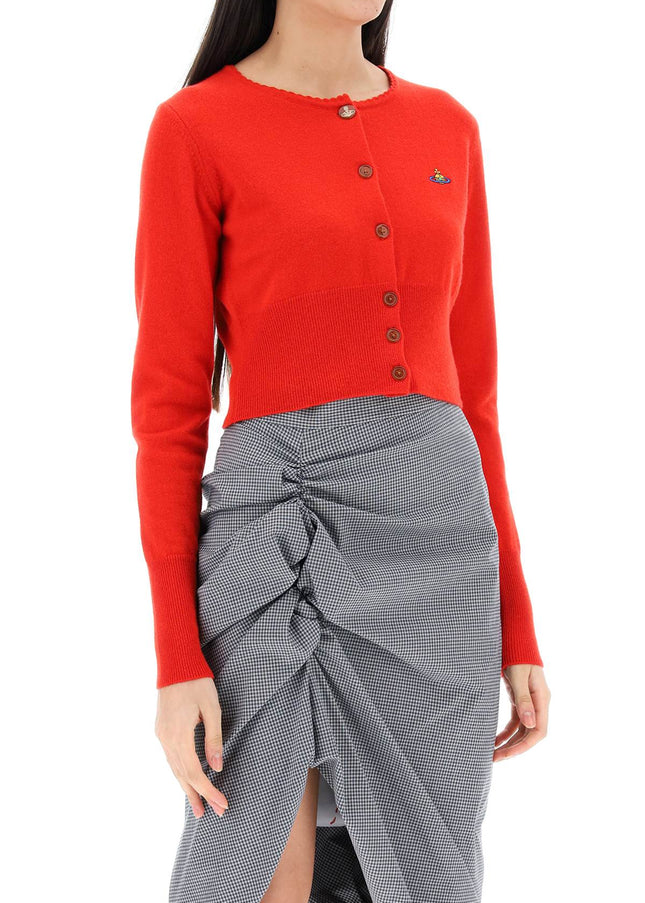 Red Vivienne Westwood Bea Cropped Cardigan-Vivienne Westwood-Urbanheer