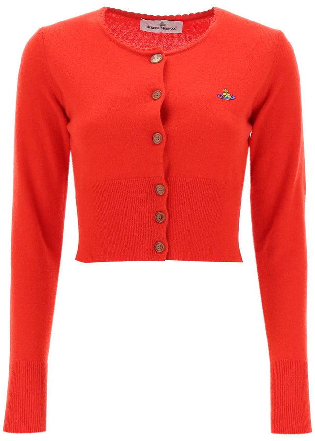 Red Vivienne Westwood Bea Cropped Cardigan-Vivienne Westwood-XS-Urbanheer