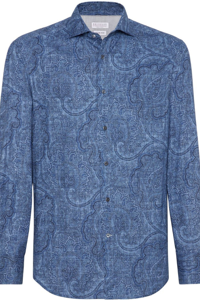 Brunello Cucinelli Shirts Blue