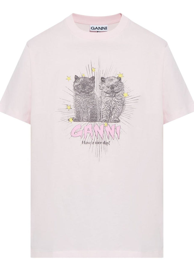 GANNI T-shirts and Polos Pink