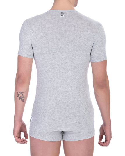 Bikkembergs Gray Cotton Men T-Shirt