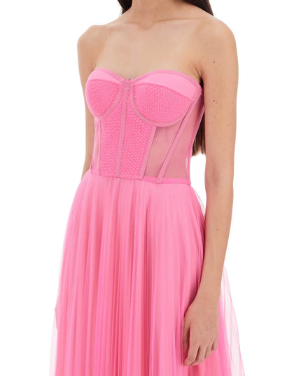 1913 Dresscode tulle long bustier dress - Fluo