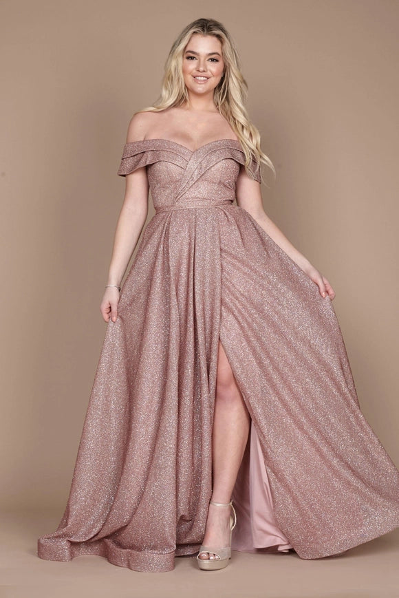 Dylan & Davids Long Off Shoulder Prom Dress-Dress-Dylan & Davids-Urbanheer