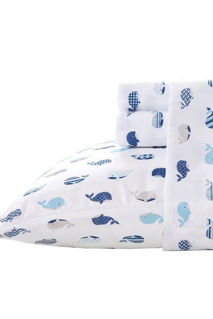 Blue Dolphins 4-Piece Sheet Set [Oeko-Tex Certified]-Olliix-Urbanheer